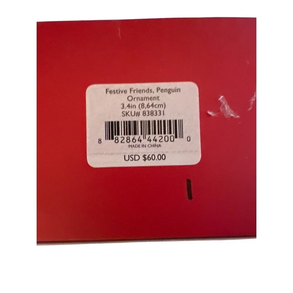 Lenox Festive Friends Penguin Ornament 3.4